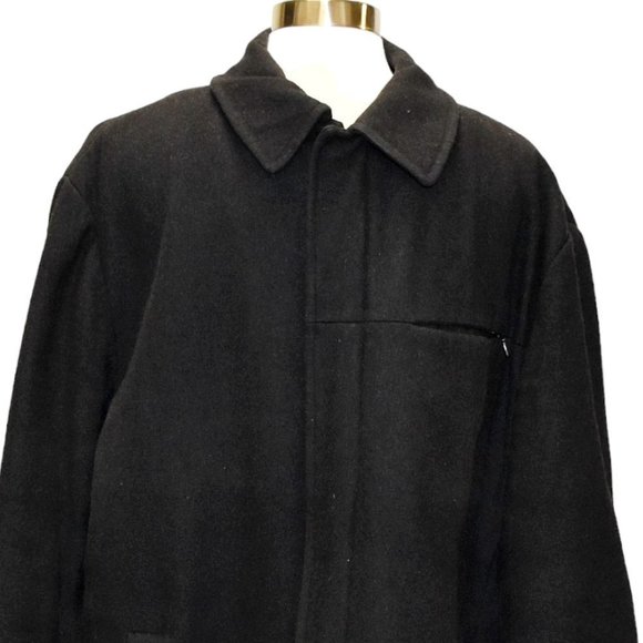 Calvin Klein Black Wool-blend Zip-up/Snap Over Coat - Picture 2 of 12